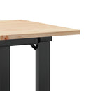 sofabord 90x40x45 cm O-stel massivt fyrretræ og stål