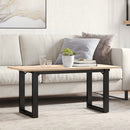sofabord 90x40x45 cm O-stel massivt fyrretræ og stål