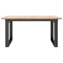 sofabord 90x90x45 cm O-stel massivt fyrretræ og stål