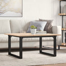 sofabord 90x90x45 cm O-stel massivt fyrretræ og stål