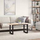 sofabord 100x50x45 cm O-stel massivt fyrretræ og stål