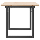 sofabord 100x50x45 cm O-stel massivt fyrretræ og stål