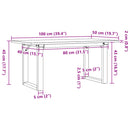 sofabord 100x50x45 cm O-stel massivt fyrretræ og stål