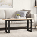 sofabord 110x40x45 cm O-stel massivt fyrretræ og stål