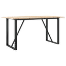 spisebord 140x80x75 cm O-stel massivt fyrretræ og stål