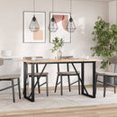 spisebord 140x80x75 cm O-stel massivt fyrretræ og stål