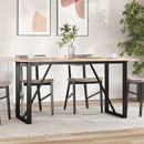 spisebord 140x80x75 cm O-stel massivt fyrretræ og stål