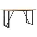 spisebord 160x80x75 cm O-stel massivt fyrretræ og stål
