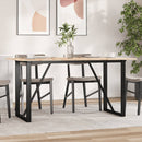 spisebord 160x80x75 cm O-stel massivt fyrretræ og stål