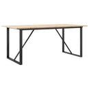 spisebord 180x90x75 cm O-stel massivt fyrretræ og stål