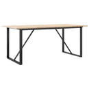spisebord 180x90x75 cm O-stel massivt fyrretræ og stål