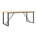 spisebord 200x100x75 cm O-stel massivt fyrretræ og stål