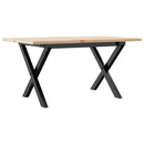 sofabord 80x50x40 cm X-stel massivt fyrretræ og stål