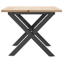 sofabord 80x50x40 cm X-stel massivt fyrretræ og stål