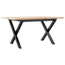 sofabord 80x50x40 cm X-stel massivt fyrretræ og stål