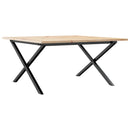 sofabord 80x80x45 cm X-stel massivt fyrretræ og stål