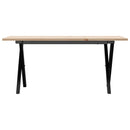 sofabord 90x40x45 cm X-stel massivt fyrretræ og stål