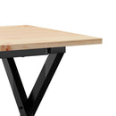 sofabord 90x40x45 cm X-stel massivt fyrretræ og stål