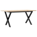sofabord 100x50x45 cm X-stel massivt fyrretræ og stål