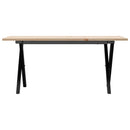 sofabord 100x50x45 cm X-stel massivt fyrretræ og stål