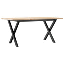 sofabord 100x50x45 cm X-stel massivt fyrretræ og stål