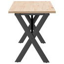 sofabord 160x40x45 cm X-stel massivt fyrretræ og stål