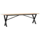 sofabord 160x40x45 cm X-stel massivt fyrretræ og stål