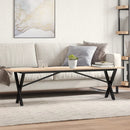 sofabord 160x40x45 cm X-stel massivt fyrretræ og stål