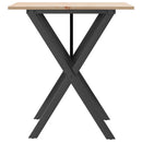 spisebord 70x70x75 cm X-stel massivt fyrretræ og stål