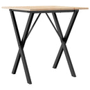 spisebord 70x70x75 cm X-stel massivt fyrretræ og stål