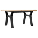 sofabord 80x50x40 cm Y-stel massivt fyrretræ og stål