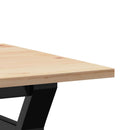 sofabord 80x50x40 cm Y-stel massivt fyrretræ og stål