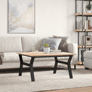 sofabord 80x80x45 cm Y-stel massivt fyrretræ og stål