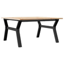 sofabord 80x80x45 cm Y-stel massivt fyrretræ og stål
