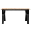 sofabord 90x90x45 cm Y-stel massivt fyrretræ og stål