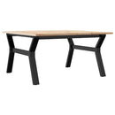 sofabord 90x90x45 cm Y-stel massivt fyrretræ og stål
