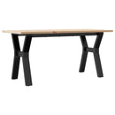 sofabord 100x50x45 cm Y-stel massivt fyrretræ og stål
