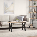 sofabord 100x50x45 cm Y-stel massivt fyrretræ og stål