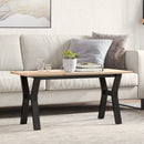 sofabord 100x50x45 cm Y-stel massivt fyrretræ og stål