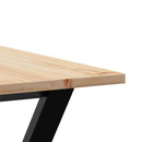 spisebord 140x80x75 cm Y-stel massivt fyrretræ og stål
