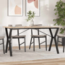 spisebord 140x80x75 cm Y-stel massivt fyrretræ og stål