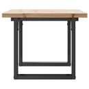 sofabord 80x50x40,5 cm O-stel massivt fyrretræ og stål
