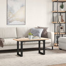 sofabord 90x40x45,5 cm O-stel massivt fyrretræ og stål