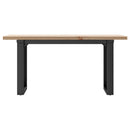 sofabord 90x40x45,5 cm O-stel massivt fyrretræ og stål