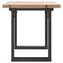 sofabord 90x40x45,5 cm O-stel massivt fyrretræ og stål