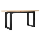 sofabord 90x40x45,5 cm O-stel massivt fyrretræ og stål