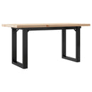 sofabord 100x50x45,5 cm O-stel massivt fyrretræ og stål