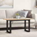 sofabord 100x50x45,5 cm O-stel massivt fyrretræ og stål