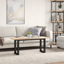 sofabord 110x40x45,5 cm O-stel massivt fyrretræ og stål