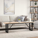 sofabord 160x40x45,5 cm O-stel massivt fyrretræ og stål